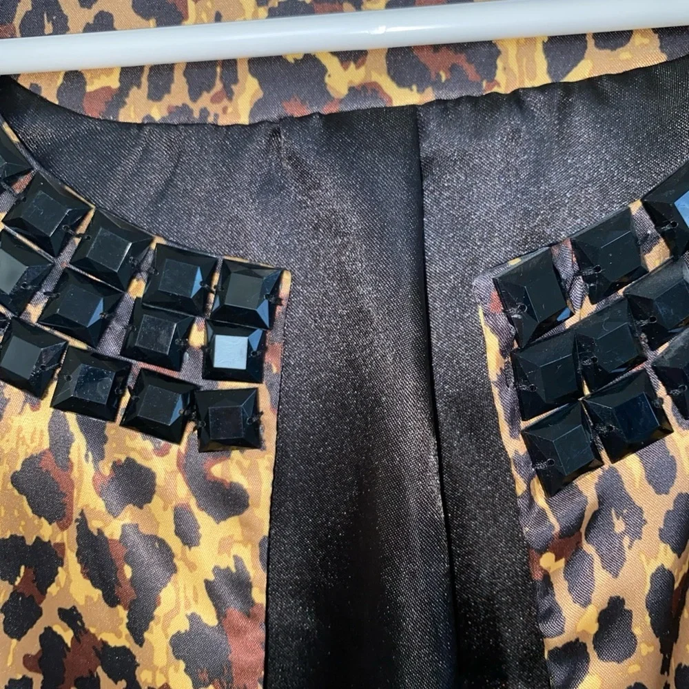 RARE Leopard Print Over Coat | Embellished Collar & Sleeves | Statement Piece - Picture 6 of 13